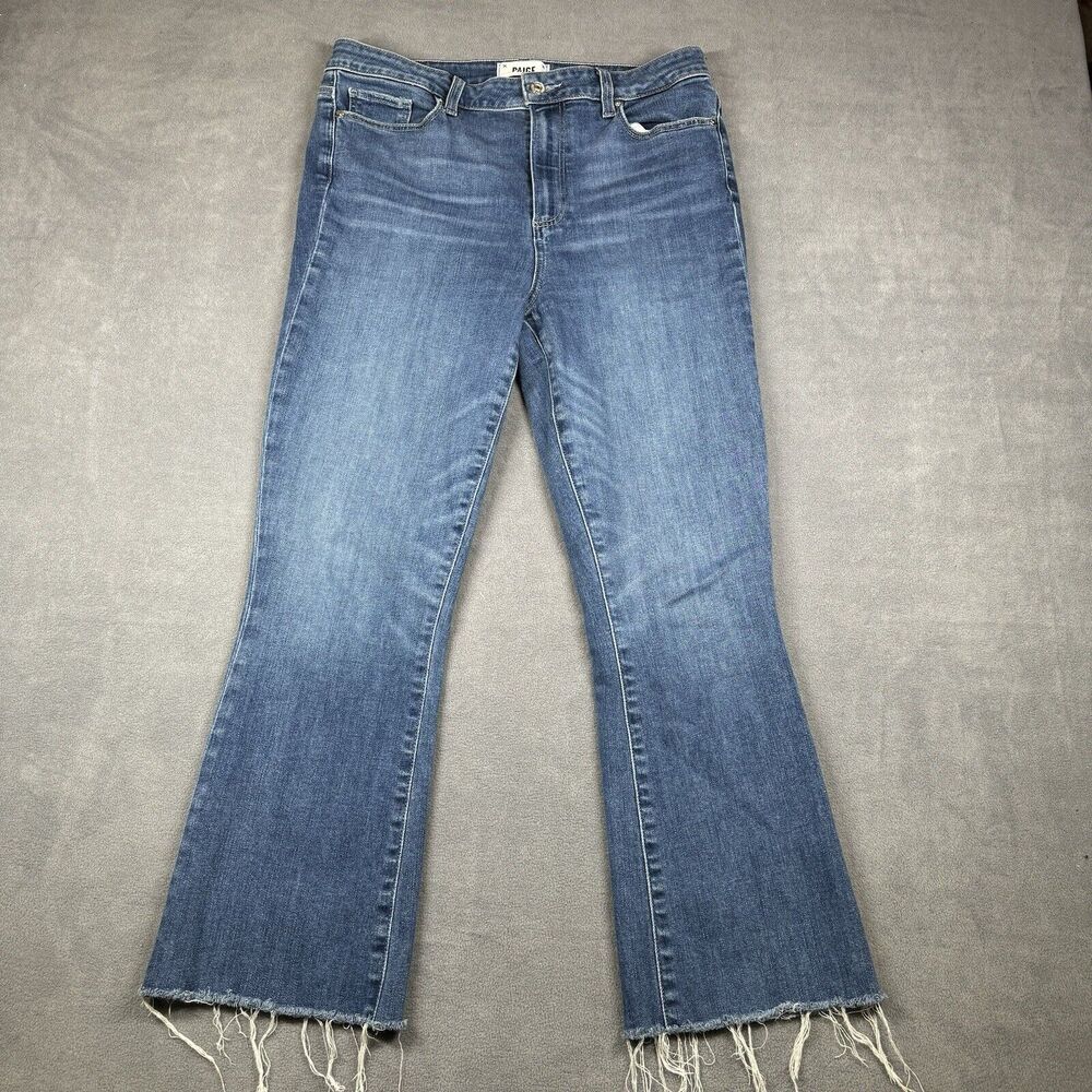 Paige Jeans Womens 31 Claudine Groove High Rise Ankle Flare Medium Wash Blue